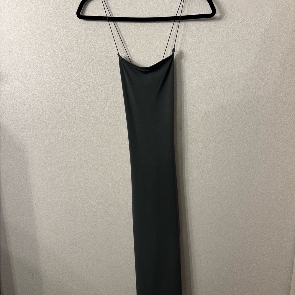 Elegant Dark Green Spaghetti Strap Dress